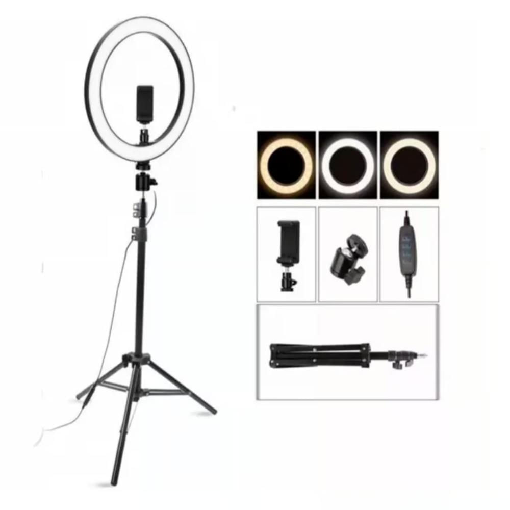 Aro luz led anillo 26 Cm Fotografia Video + Tripode 2 Metros