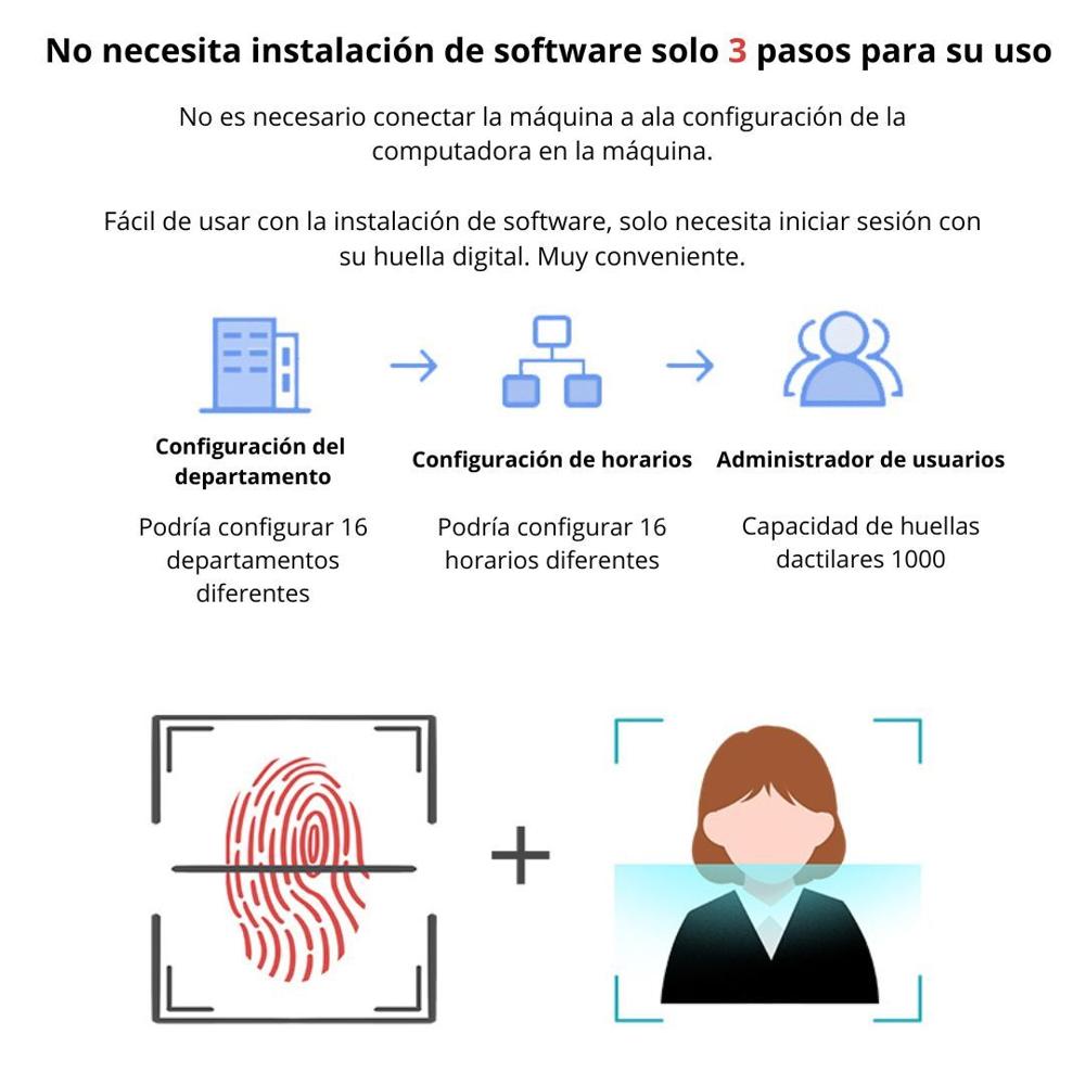 Reloj Control de Asistencia con Huella Digital y Contraseña SEISA J-A6