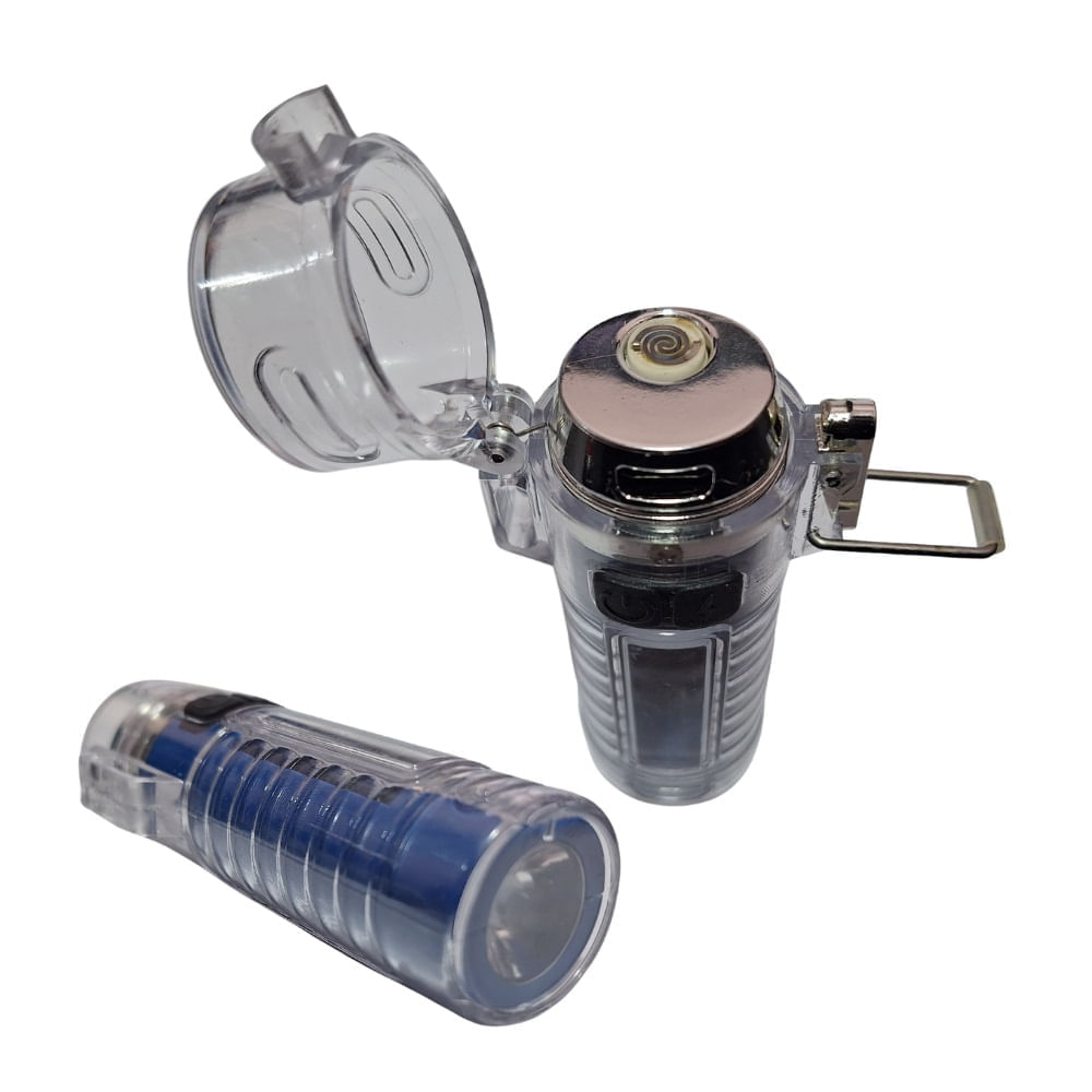 Encendedor Quemador con Linterna Led Recargable Azulino Bossney Bs-L3305