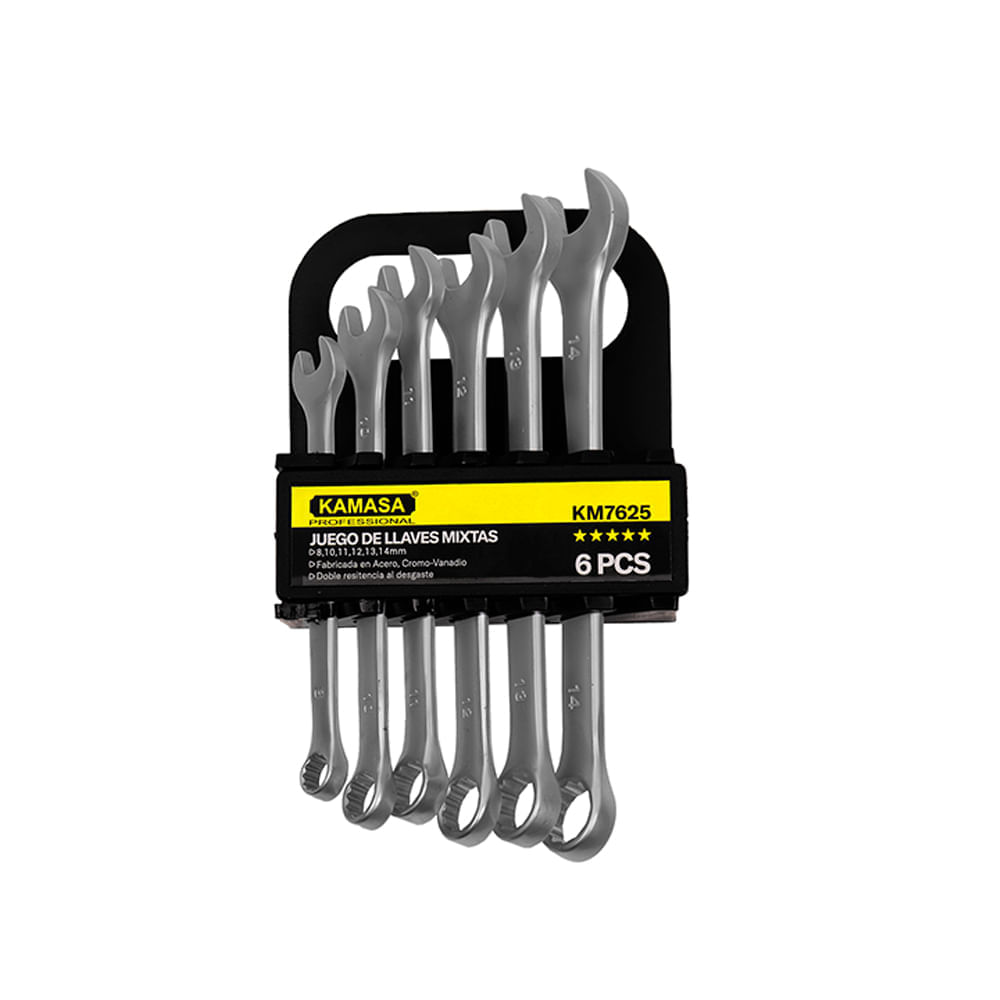 Juego de Llaves Kamasa Mixta 6 Pcs 8-14Mm Cr-V KM7625