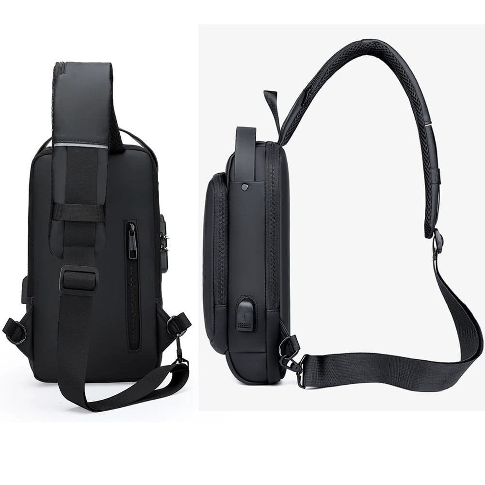 Bandolera Morral de Hombro Antirrobo Impermeable Negro