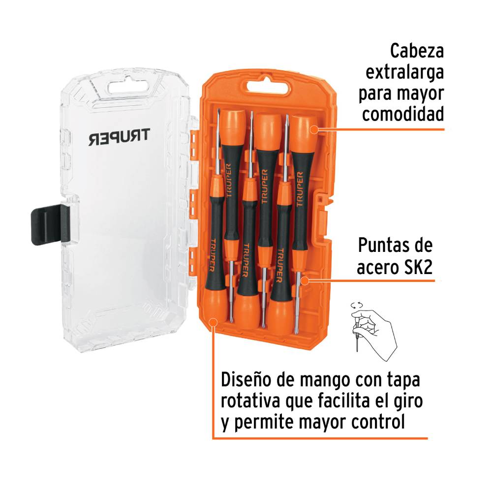 Juego de Desarmadores de Precisión 6 Piezas Truper 14202