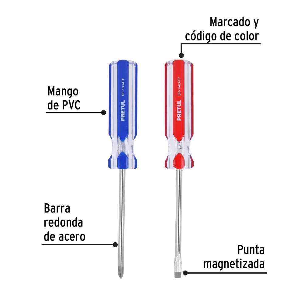 Juego de Desarmadores 2 Piezas Pretul 20210