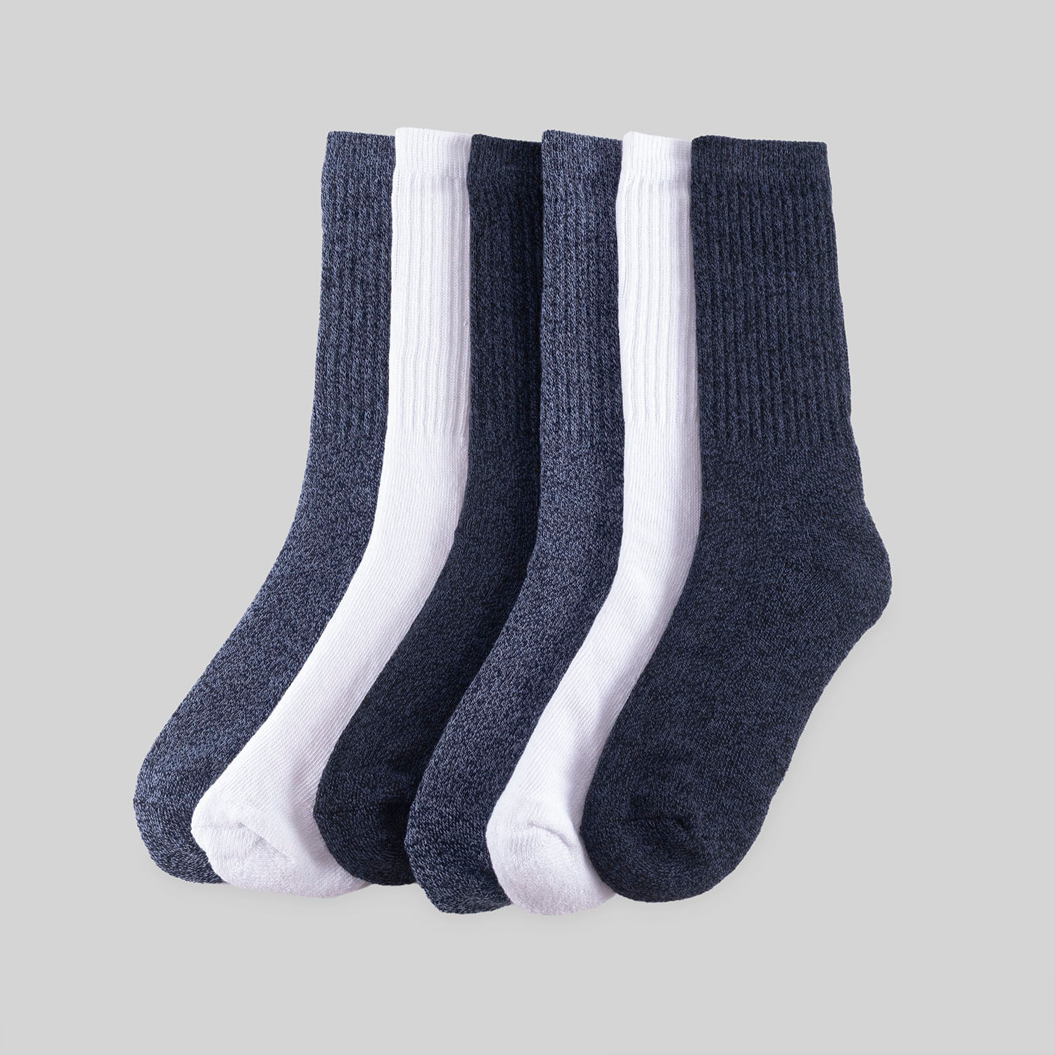 Medias Madison Pack X6 Gruesas Azul01 Hombre