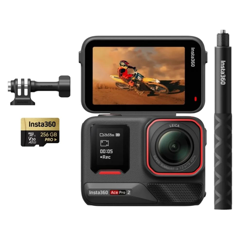 Insta360 Ace Pro 2 + Selfie Stick 114CM + Memoria 256GB Pro