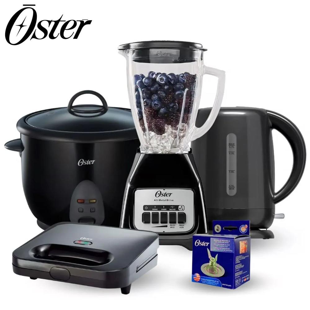 Combo Oster Licuadora + Arrocera + Hervidor + Sandwichera + Cuchilla