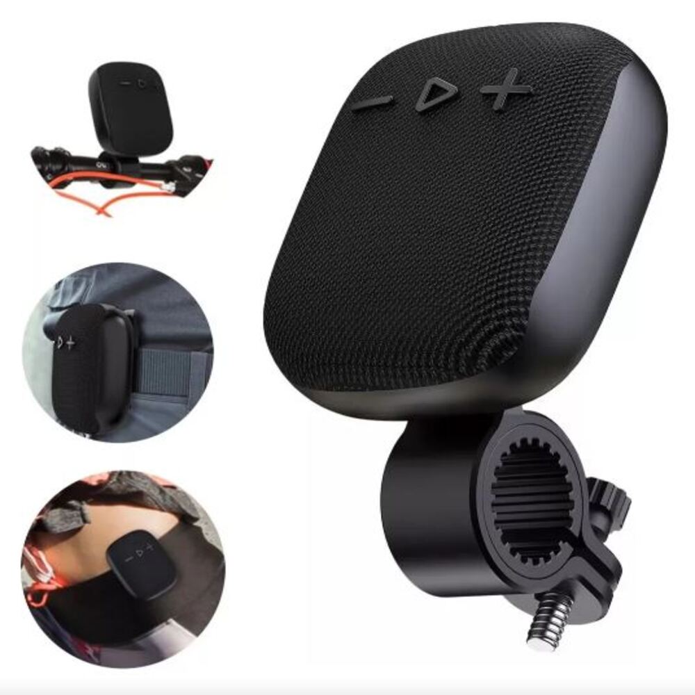 PARLANTE BLUETOOTH PORTATIL PARA BICICLETA Y MOTO  - NEGRO