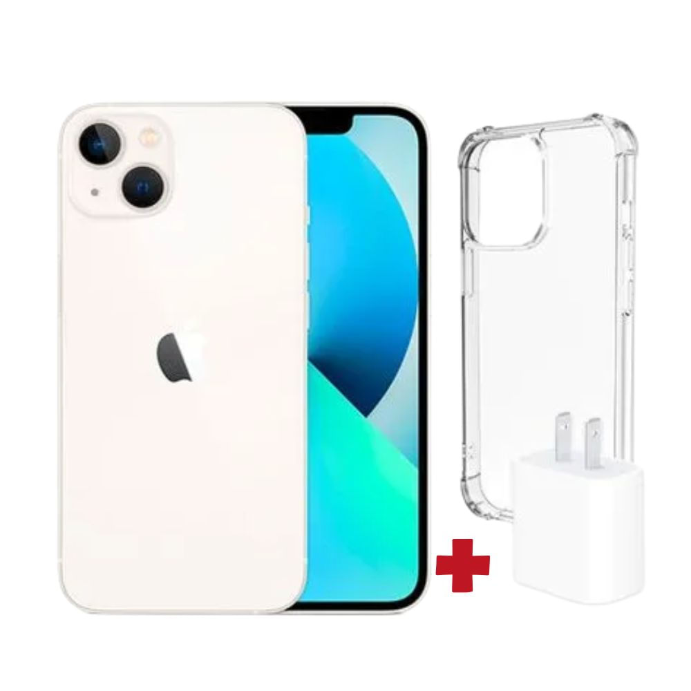 iPhone 13 128GB blanco + Adaptador 20w + Case Space