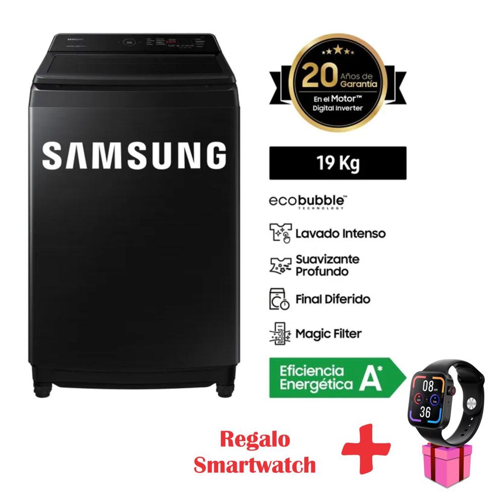 Lavadora Samsung EcoBubble 19kg WA19CG6441BV Negra