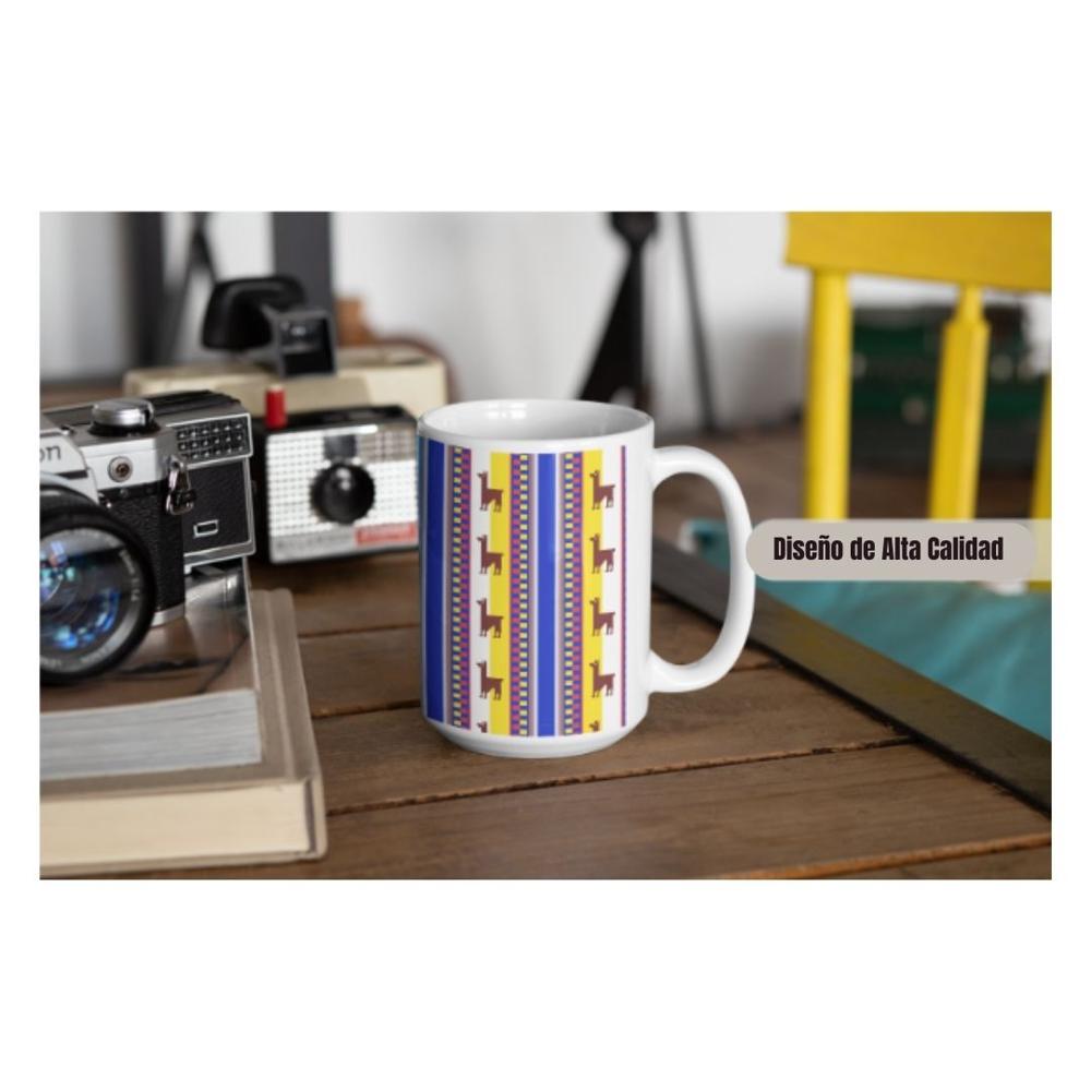 Taza Grande Diseño Patron Andino Fiestas Patrias 15oz 25