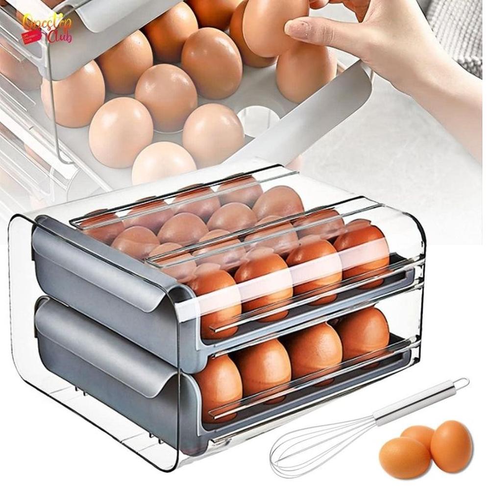 Organizador De Huevos 2 Niveles 32 Unidades - Porta Huevos Acrilico