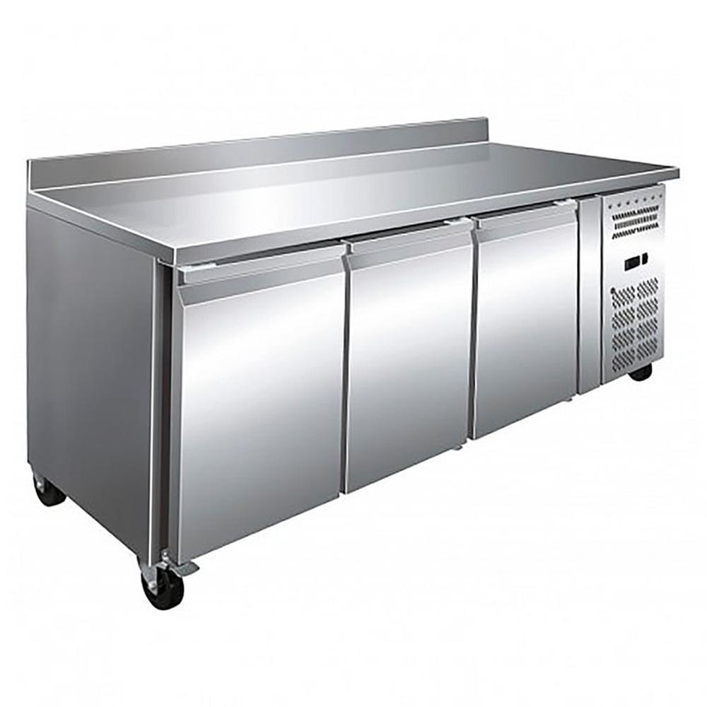 Meson Refrigerado 3 Puertas Acero Inox. Fwr18-3 70Ss304 Mural Con Respaldo