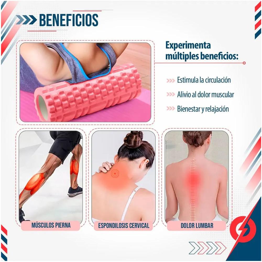 Foam Roller 35cm Rodillo de Espuma para Masaje Rosado Oechsle