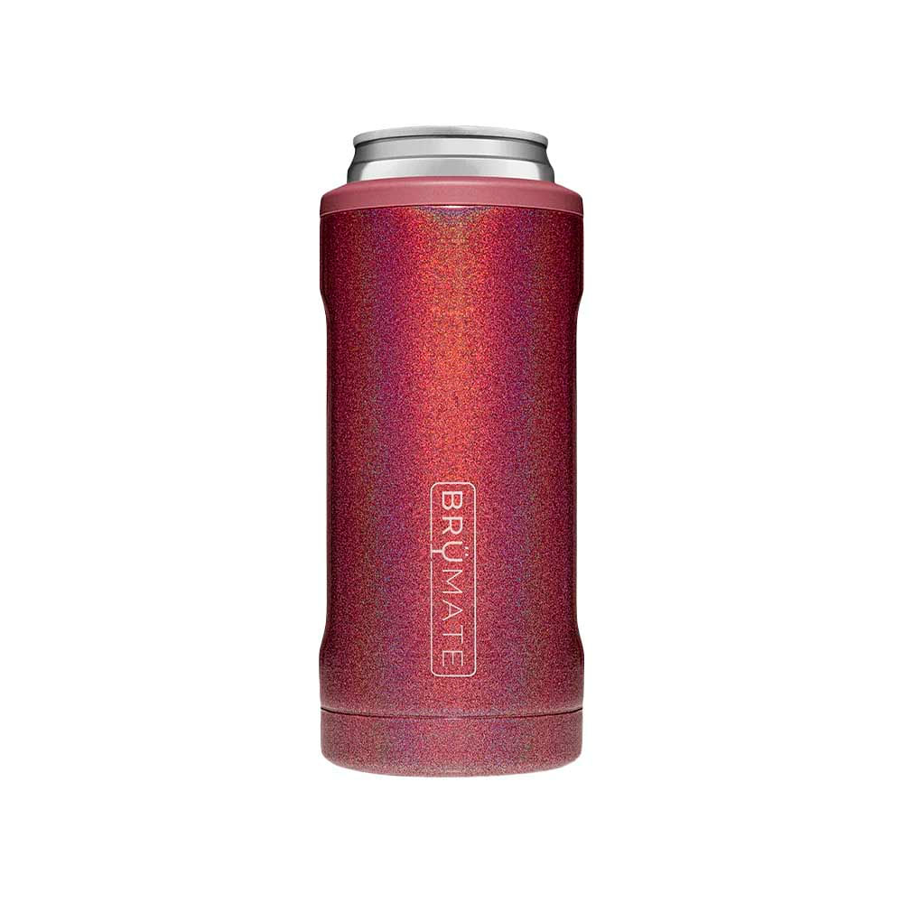 Enfriador de latas Brumate Hopsulator Slim Glitter Merlot 12oz - HS12GME