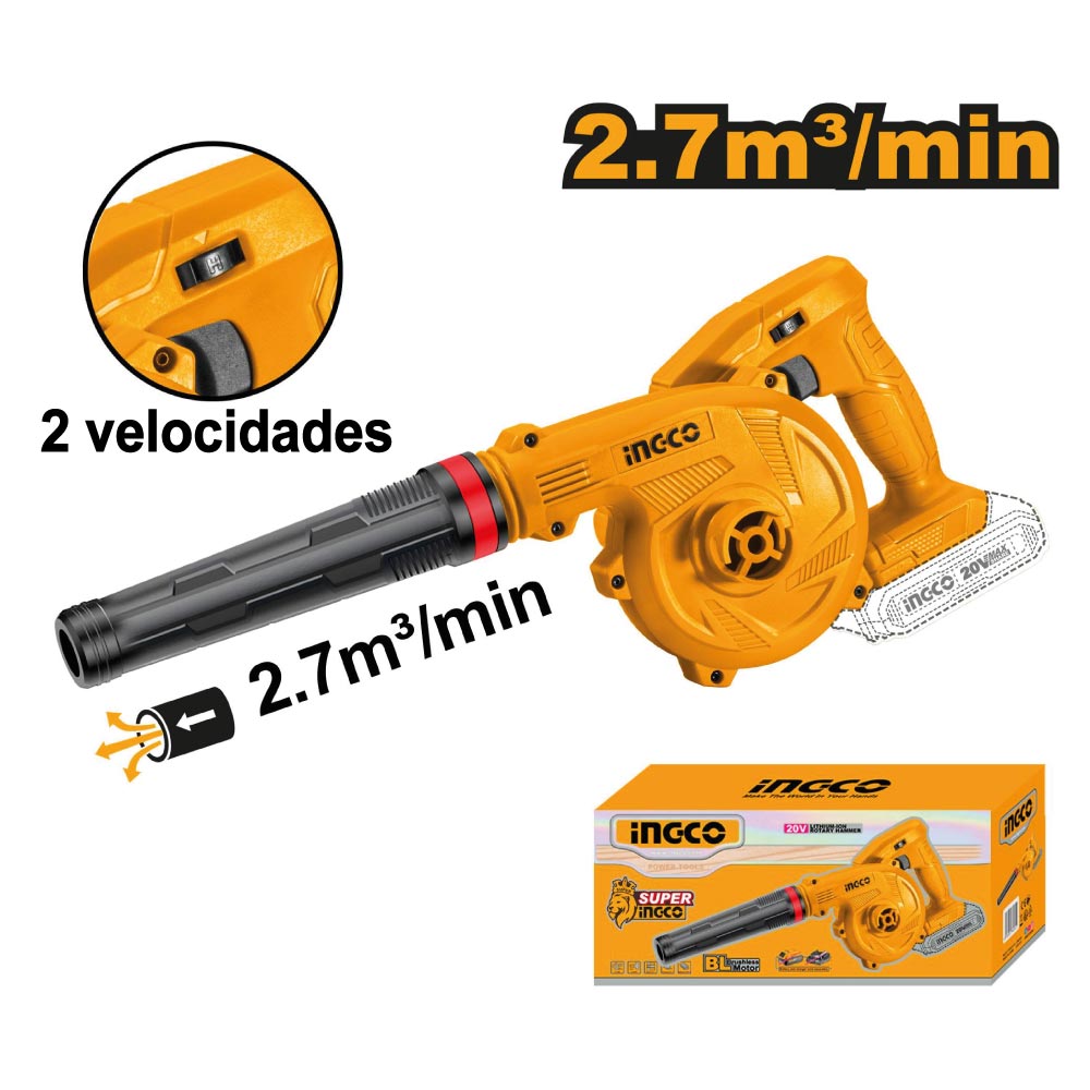 Sopladora Inalámbrica Ingco 20V CABLI20018