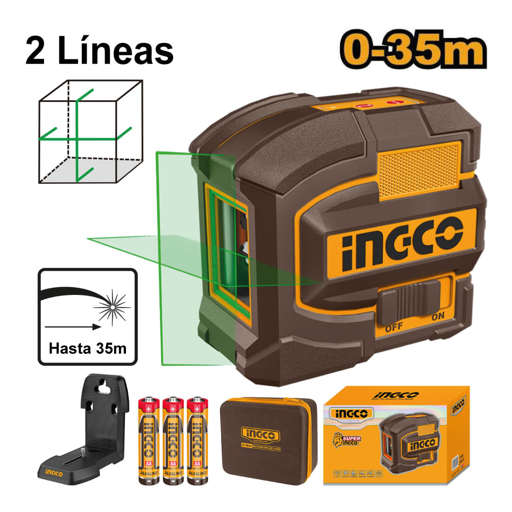 Nivel Láser Autonivelante Línea Verde Ingco 35M HLL156601