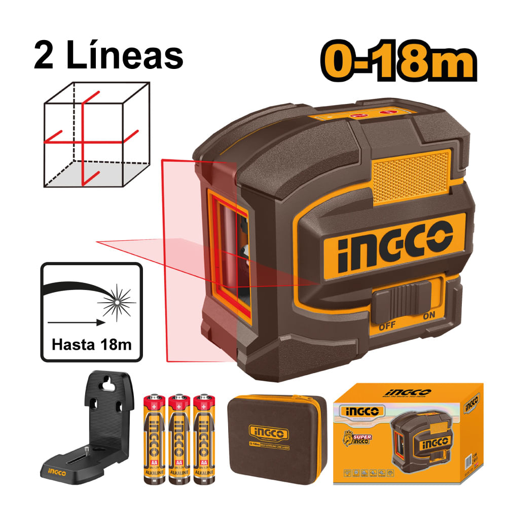 Nivel Láser Autonivelante Línea Rojo Ingco 18M HLL156503