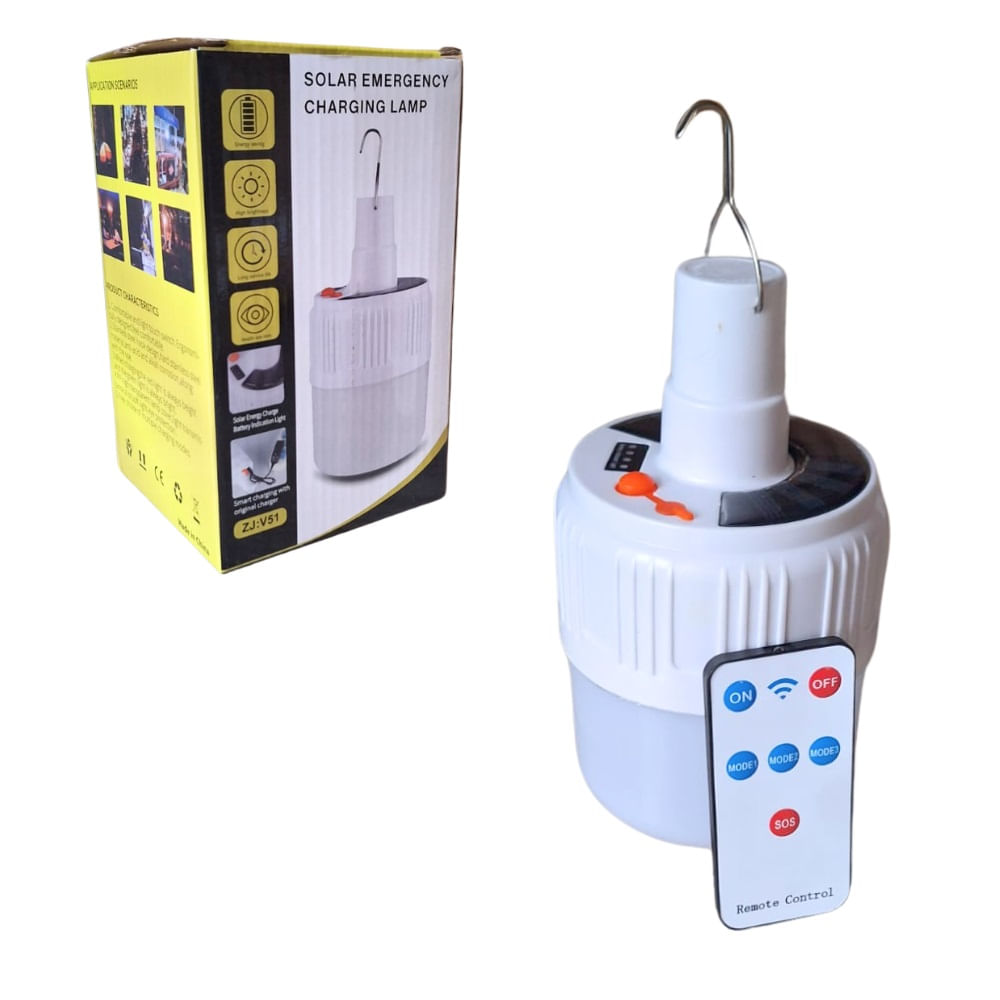 Lampara Foco LED Solar Recargable Colgante con Control ZJ:V51