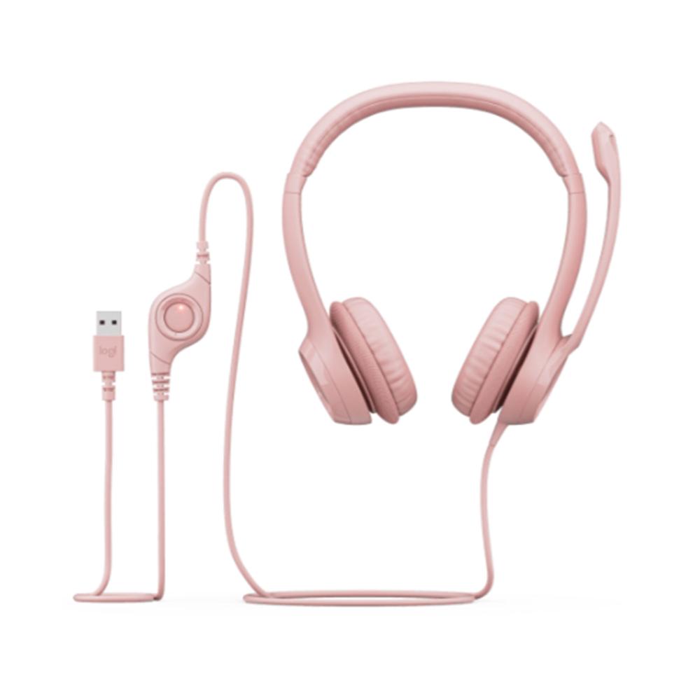 AUDIFONO C/MICROFONO LOGITECH H390 USB CON CANCELACION DE RUIDO, COLOR ROSE PN: 981-001280