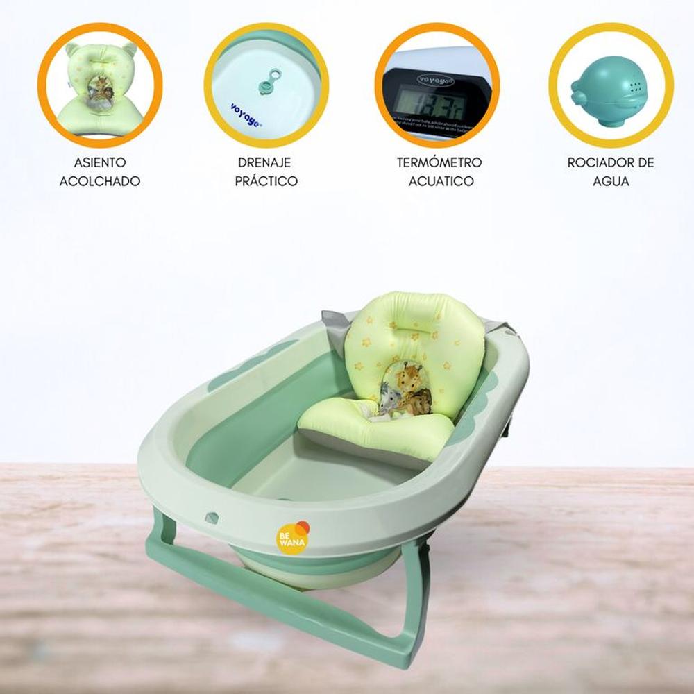 Bañera Plegable con Termómetro AQUATIC Green