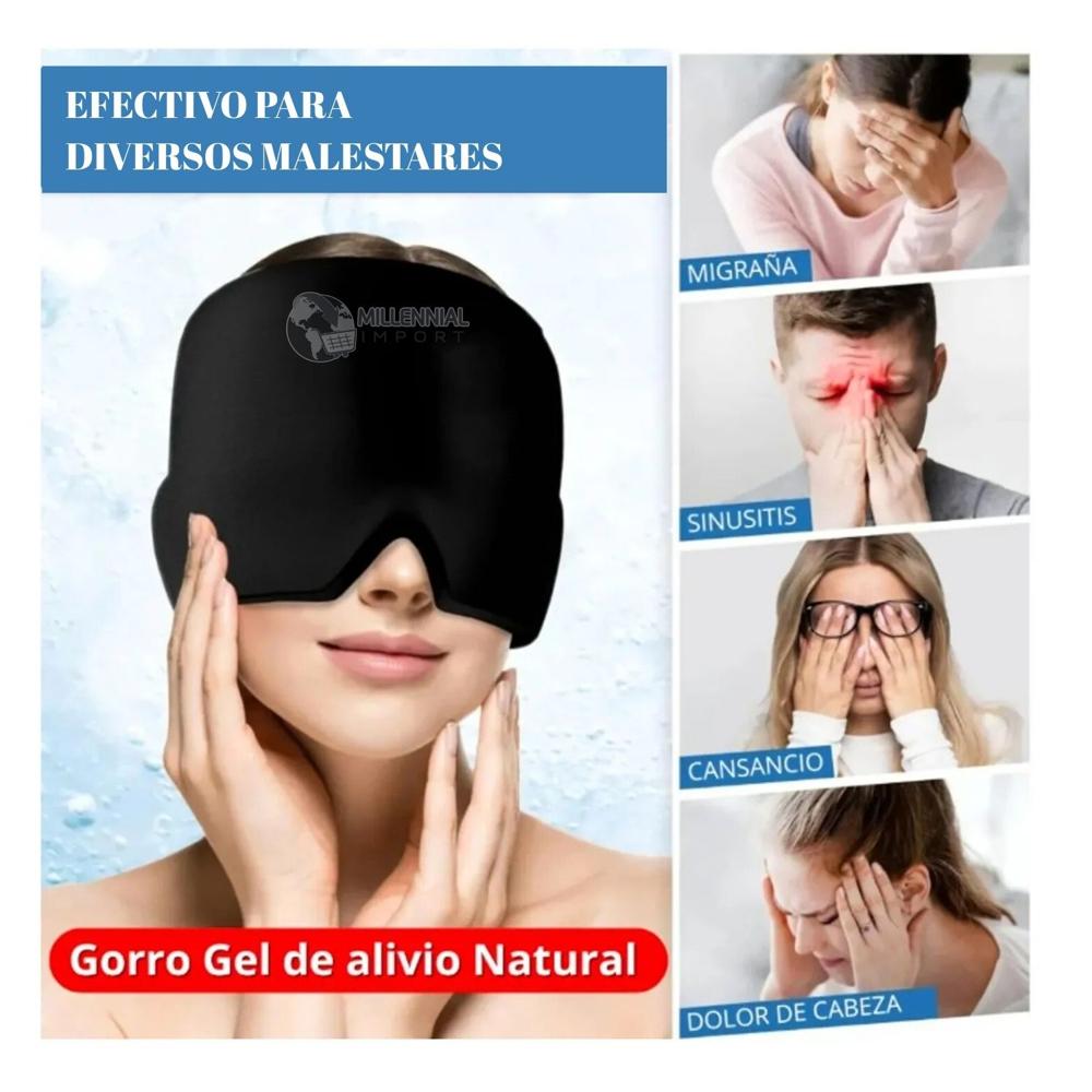 Compresa en Gorro de Gel Frío para Dormir y Evitar Dolor Cabeza Migraña