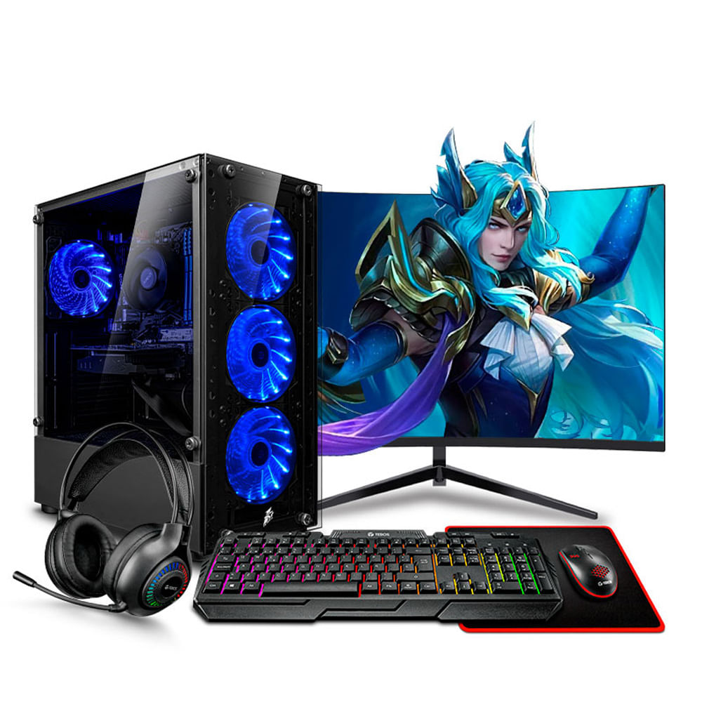 PC GAMER DRACO BLUE INTEL CORE I3 14100F 16GB 500GB 24"" RTX3050 6GB MI PC LISTA MIPCLISTA