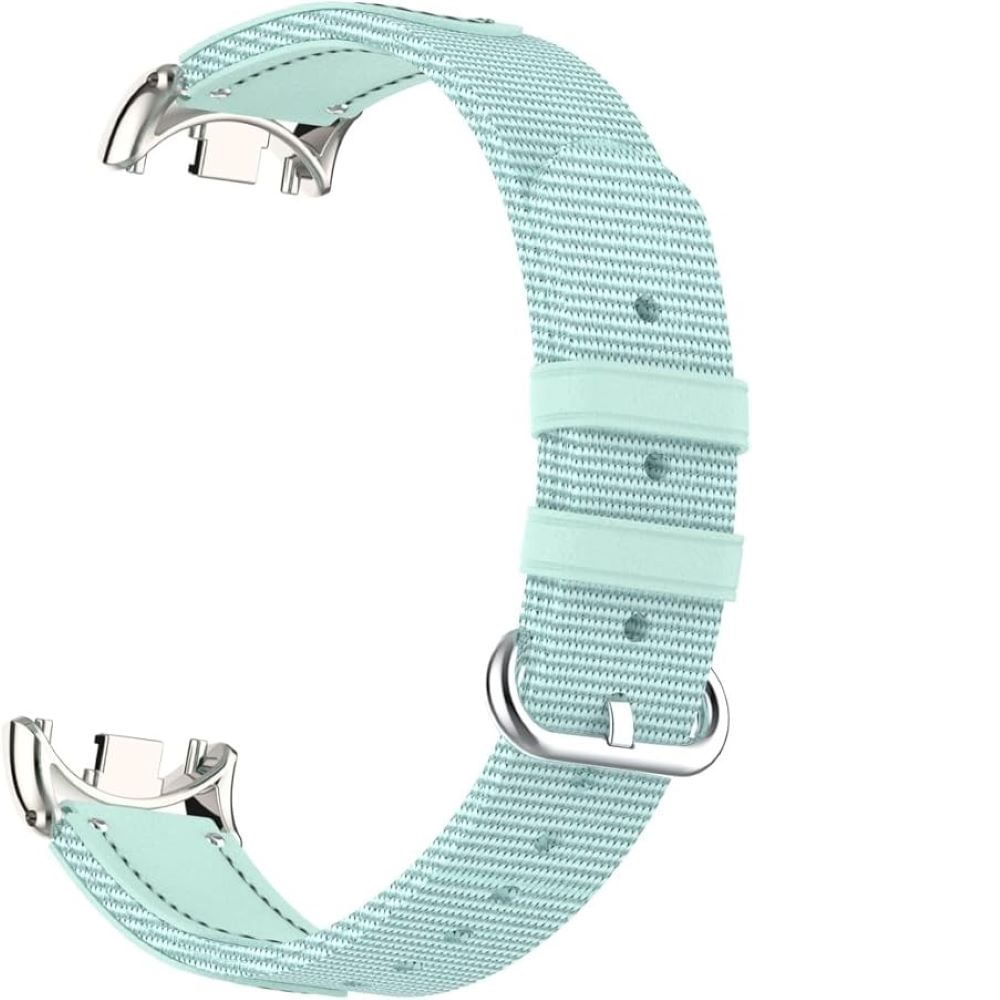 Correa de cuero y tela para Xiaomi Band 8-9 Celeste