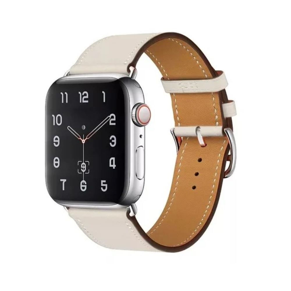 Correa de cuero para Applewatch 38 40 41mm Beige
