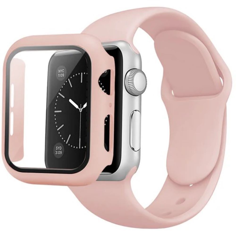 Bumper case para apple watch de 42mm serie 10 rosado