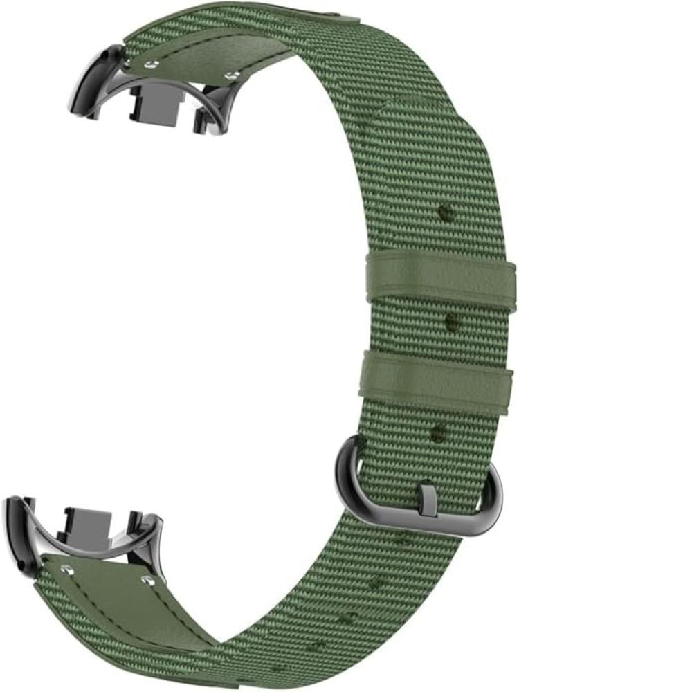 Correa de cuero y tela para Xiaomi Band 8-9 Verde