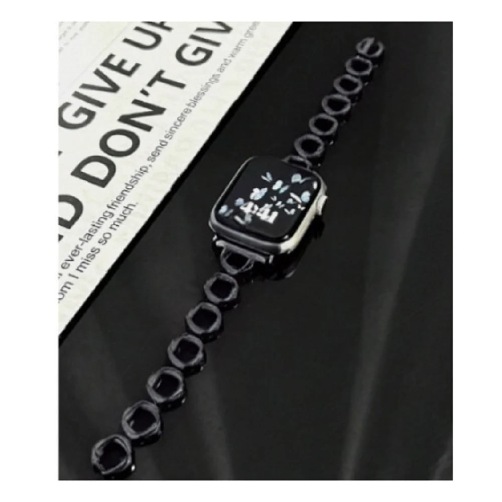 Correa Para Applewatch Y Watch Acero Rings Anillo 42 44 45 49mm Negro