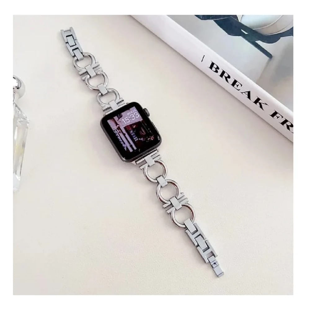 Correa Para Applewatch y Watch Acero Chanel 42 44 45 49mm Plata Correa Para Applewatch y Watch Acero Chanel 42 44 45 49mm Plata