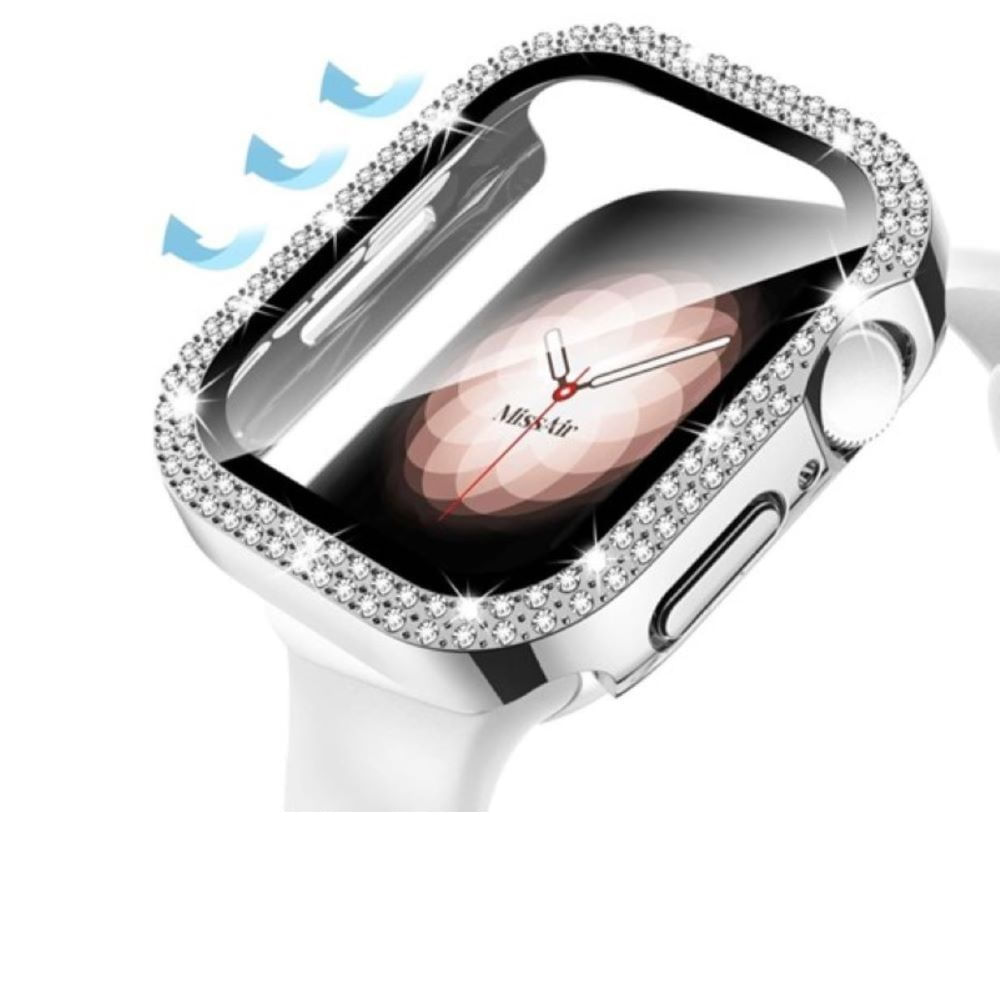 Bumper case doble piedras brillo para smartwatch de 49mm plata Bumper case doble piedras brillo para smartwatch de 49mm plata