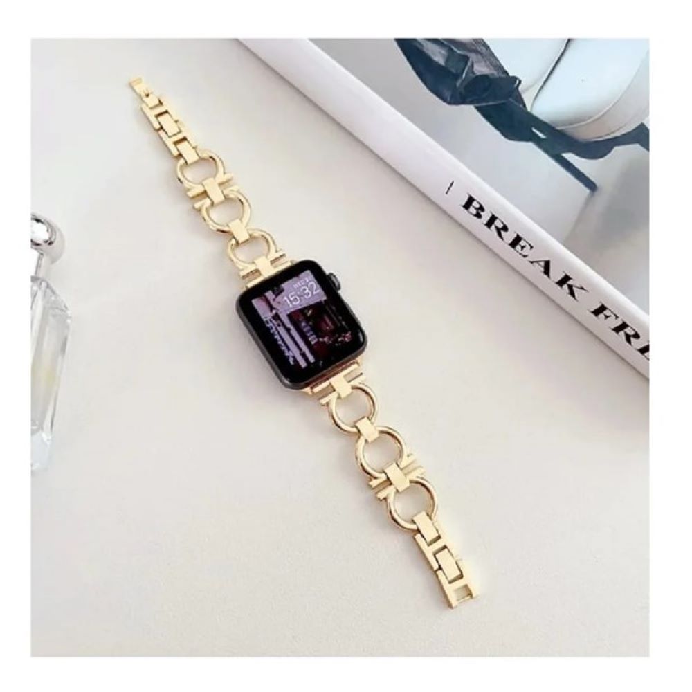 Correa Para Applewatch y Watch Acero Chanel 42 44 45 49mm Dorado Correa Para Applewatch y Watch Acero Chanel 42 44 45 49mm Dorado