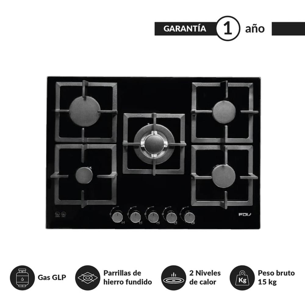Encimera Black 75 Gas GLP FDV