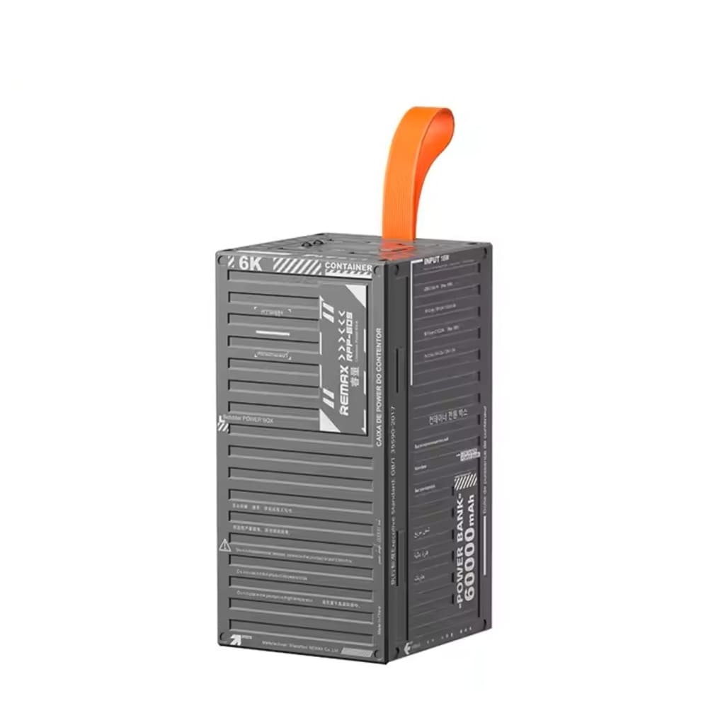 Cargador portatil con luz LED 60000  mAh 20W+22.5W MODELO - RPP 609 GRIS