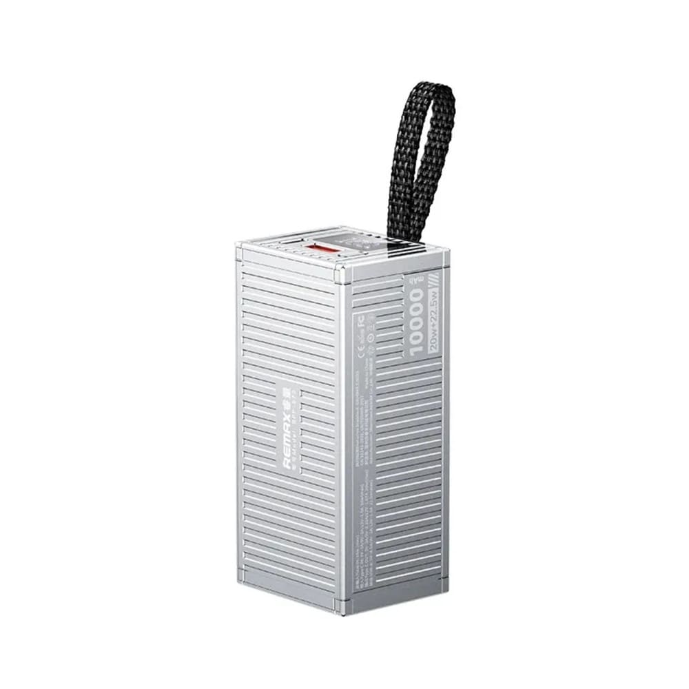 Cargador portatil with LED Light 10000mAh  PD20W+QC22.5W MODELO RPP-673 PLATEADO