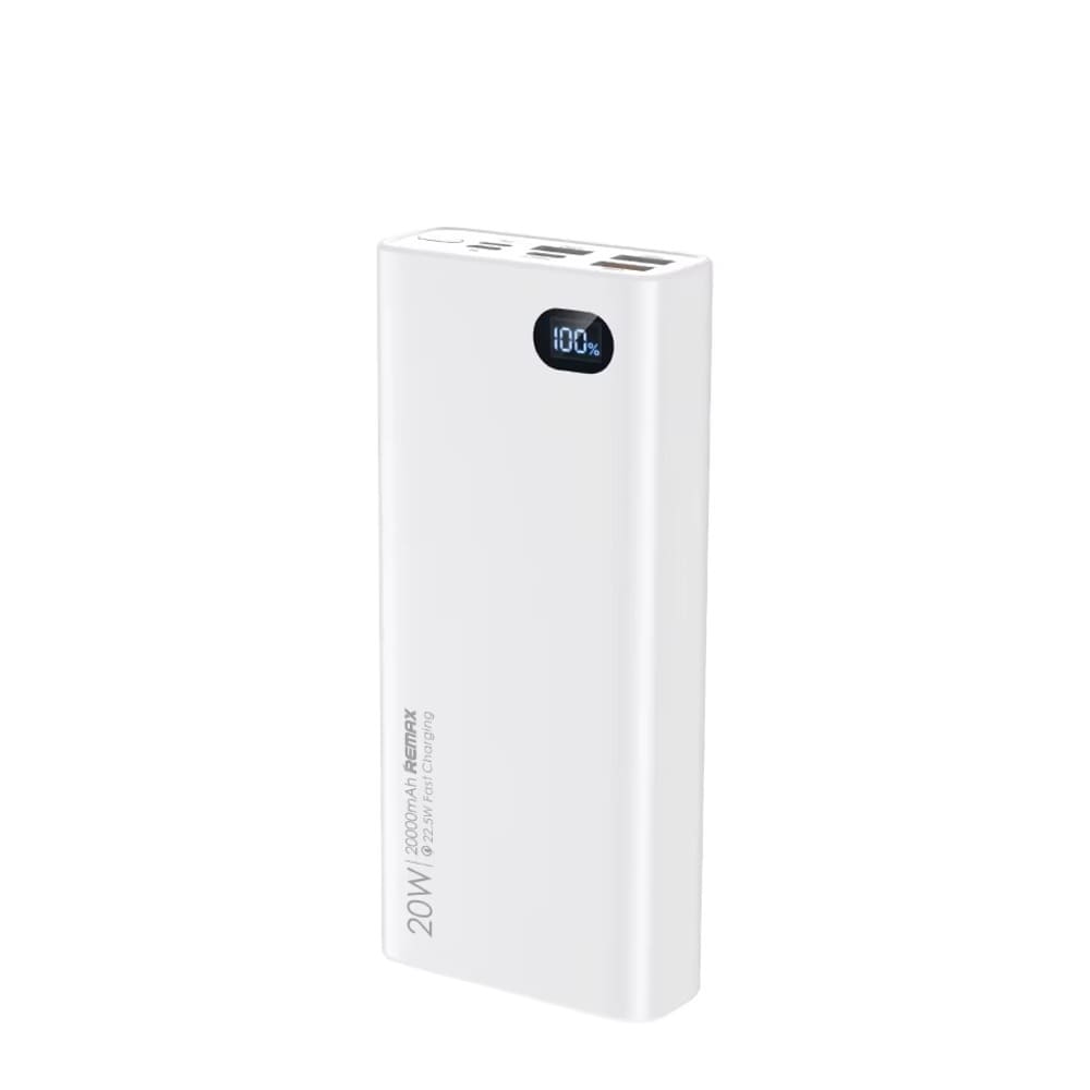 Cargador portatil 20000mAh  PD20W+QC22.5W MODELO RPP-292 BLANCO