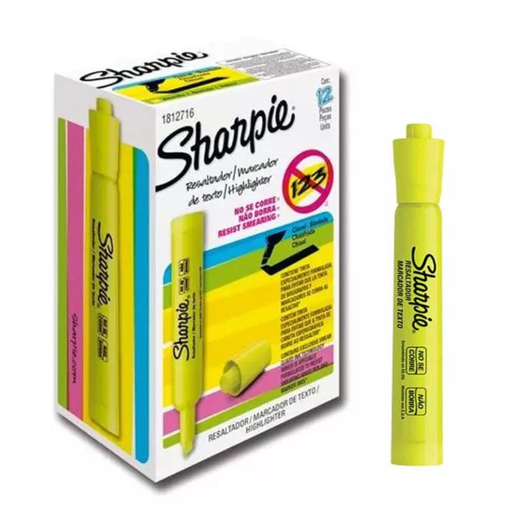 Caja de 12 Resaltadores Sharpie Tank Amarillo 1776904