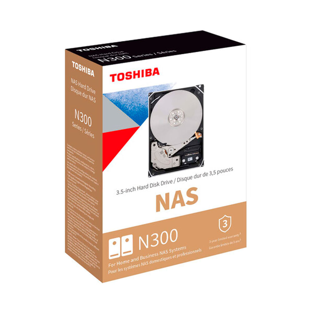 DISCO DURO INTERNO TOSHIBA N300 NAS, 12TB, SATA 6.0GB/S 7200RPM 512MB CACHE, 3.5"" P/N: HDWG51CXZSTA