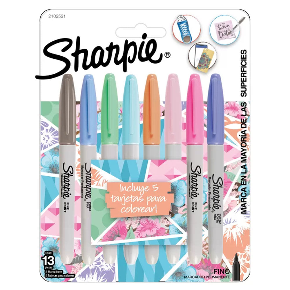 Marcador Sharpie Punta Fina Pastel 8 und  2102521