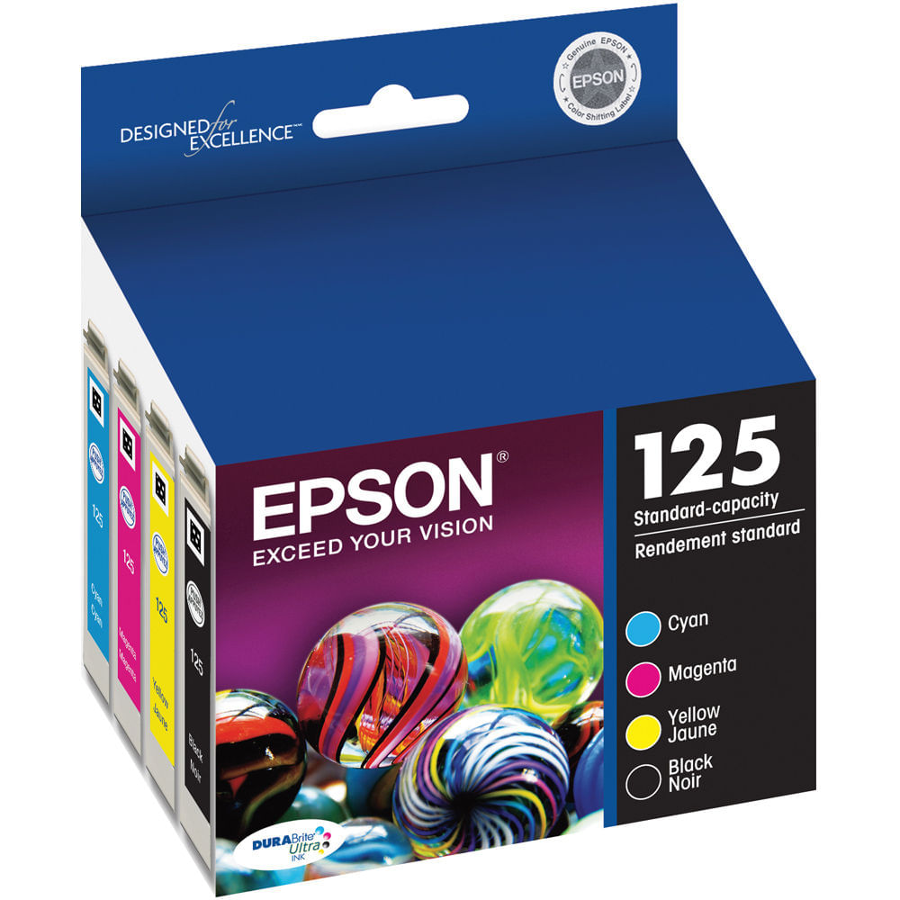 Cartuchos de Tinta Epson T125120-BCS 125 Combo-Pack (Cian, Magenta, Negro, Amarillo) - Tintas DURABr