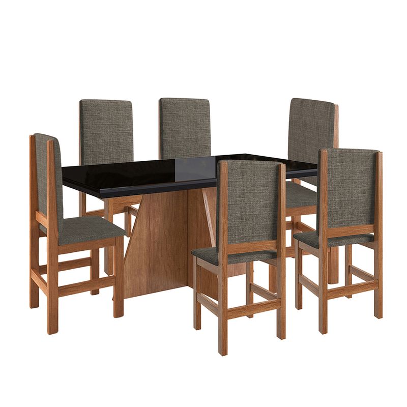 images_products_GdbmiXKnb8-Juego_de_Comedor_160X090_Canela_Negro_6_Sillas_Canela___Linho_1