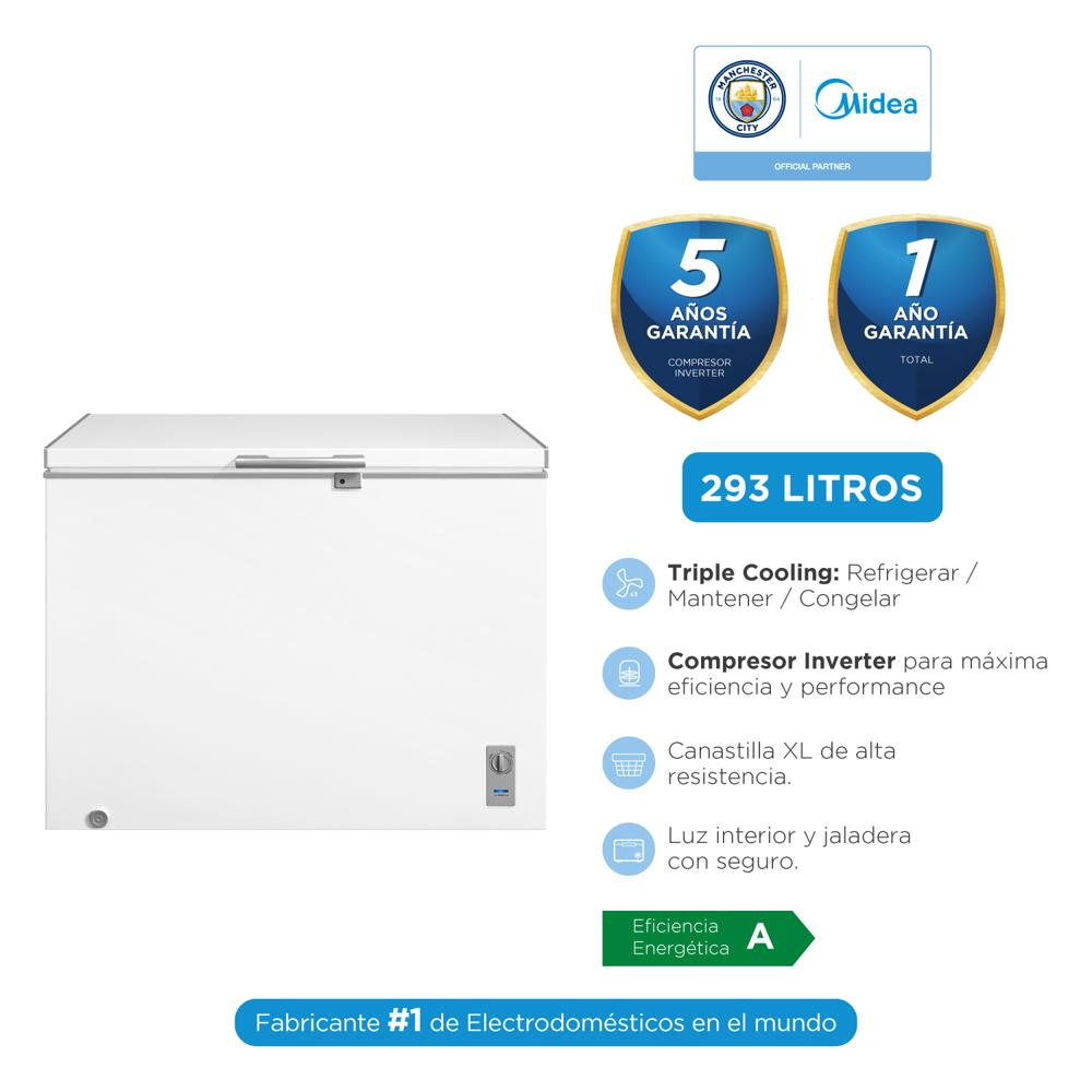 Congeladora Horizontal Triple Función Inverter Midea 293Litros