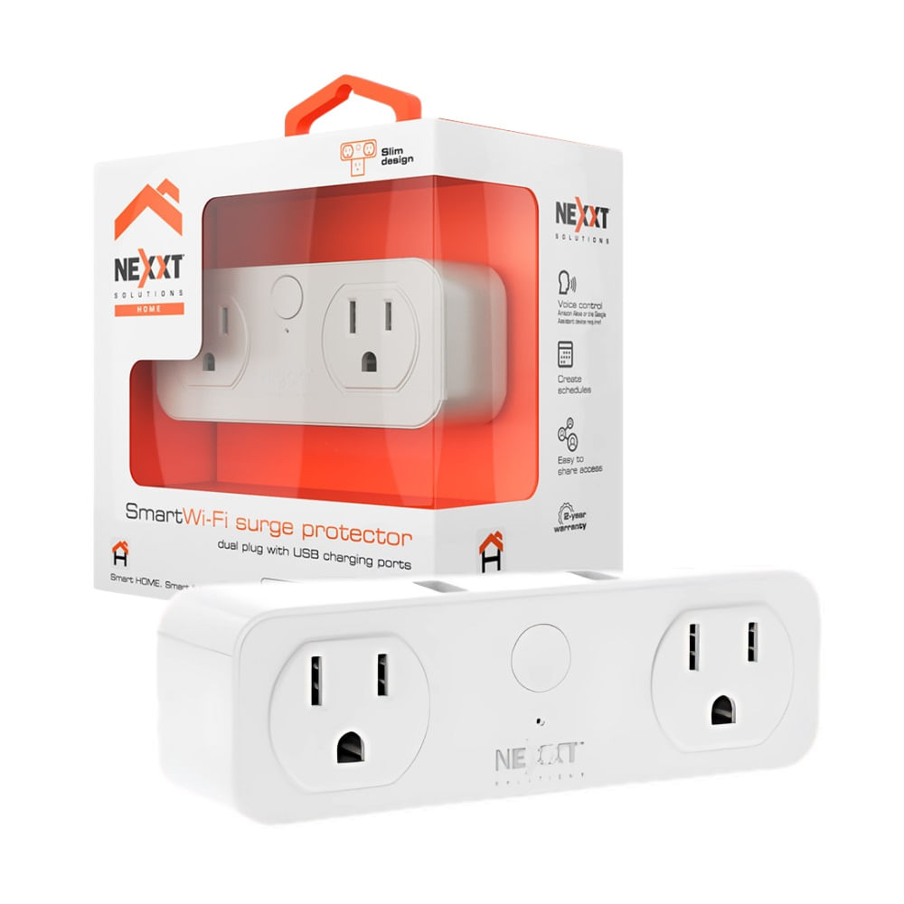 Enchufe inteligente Wi-Fi Nexxt 2 Conectores 2 Puertos USB - NHP-D610