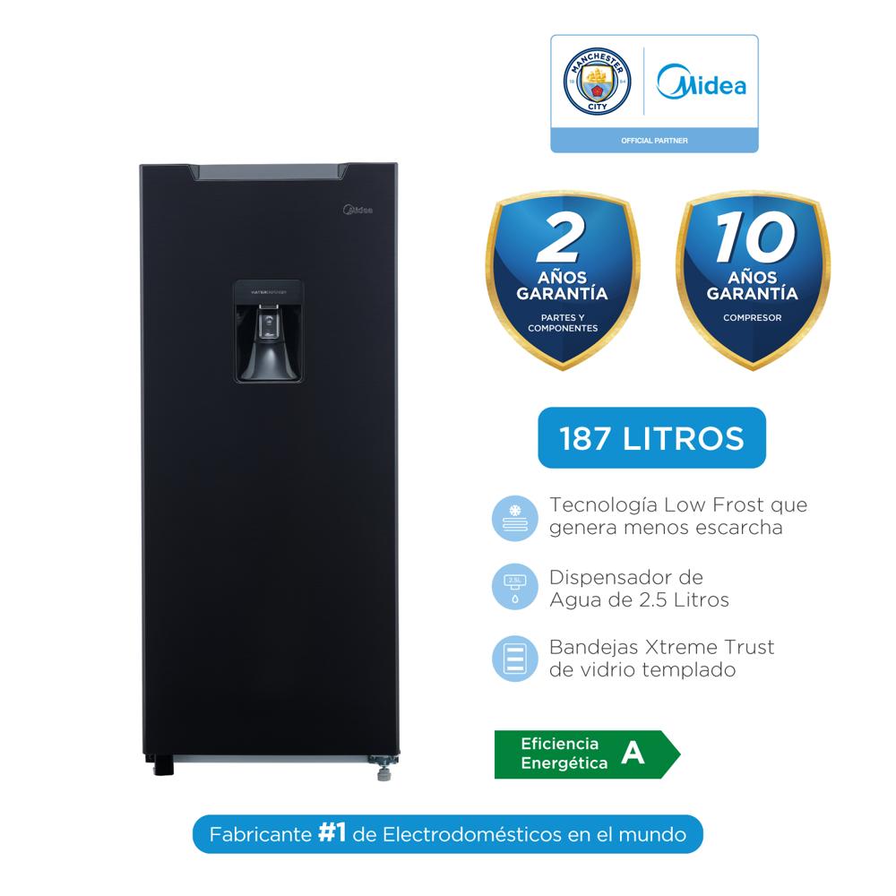 Refrigeradora 1 puerta con Dispensador Midea Low Frost Negro