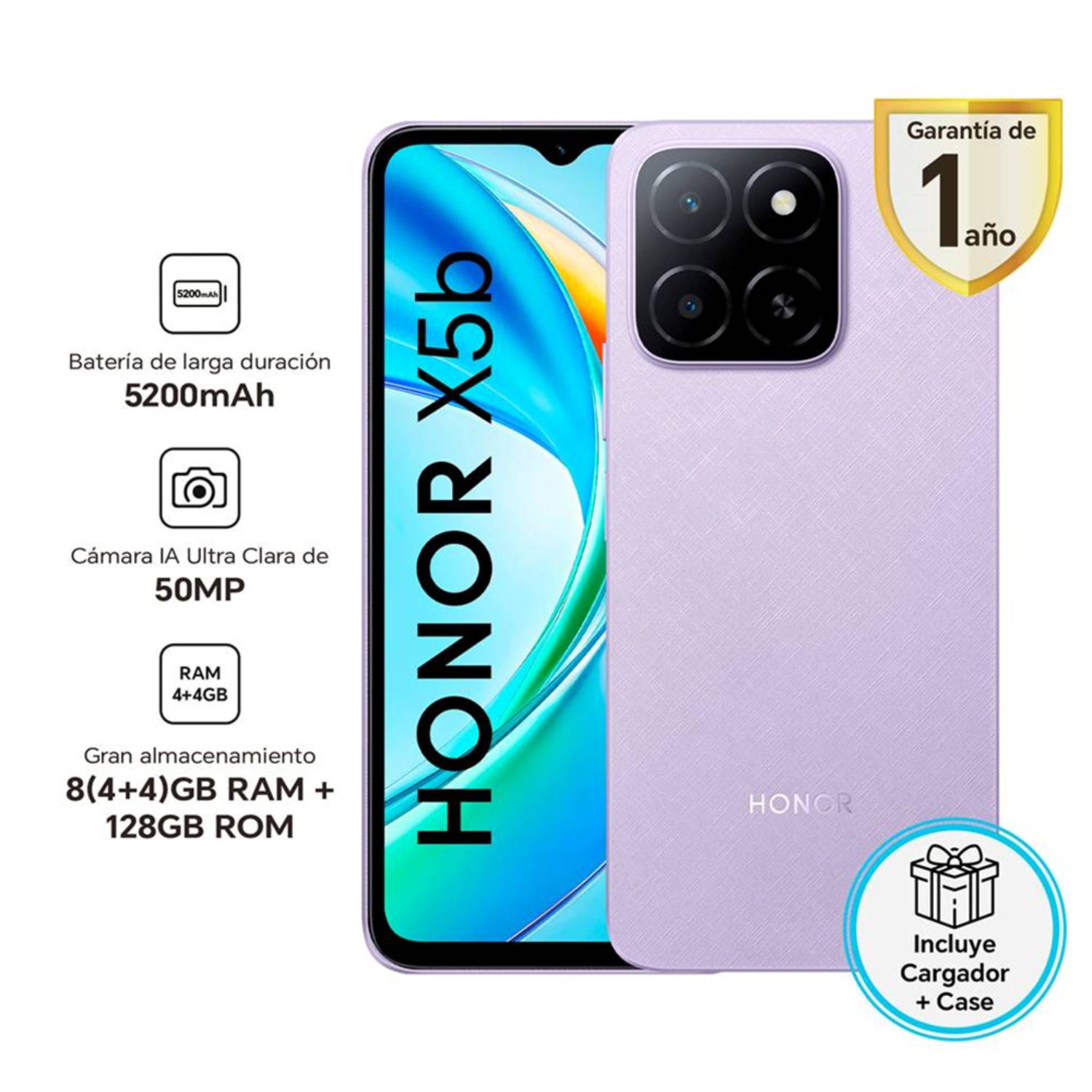 Celular Honor X5B 6.5"" 4GB RAM 128GB Purple