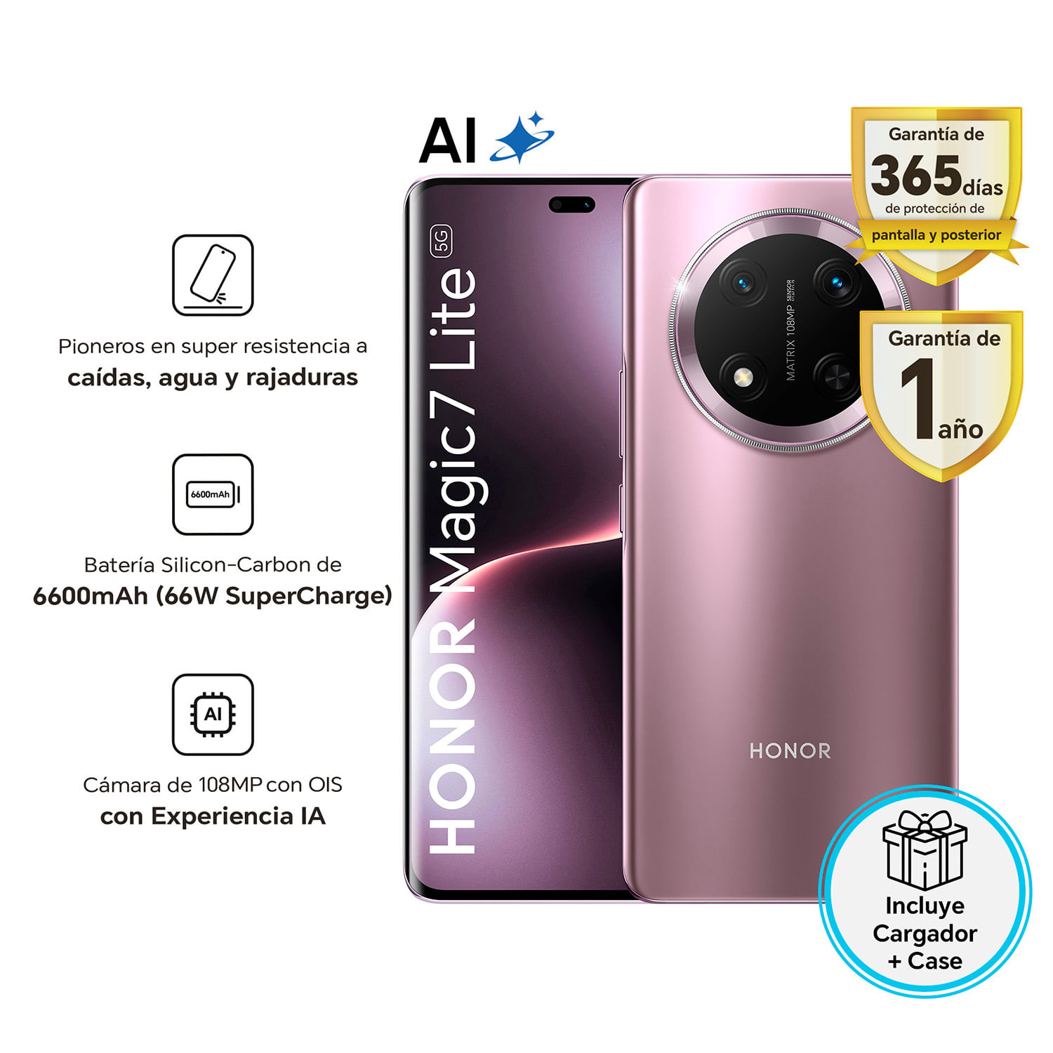 Celular Honor Magic7 Lite 512GB 8GB BRP-NX3 6.7"" Jade Cyan