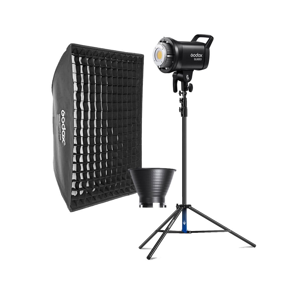 Luz Continua Godox SL60IID + Parante + Softbox FW80120