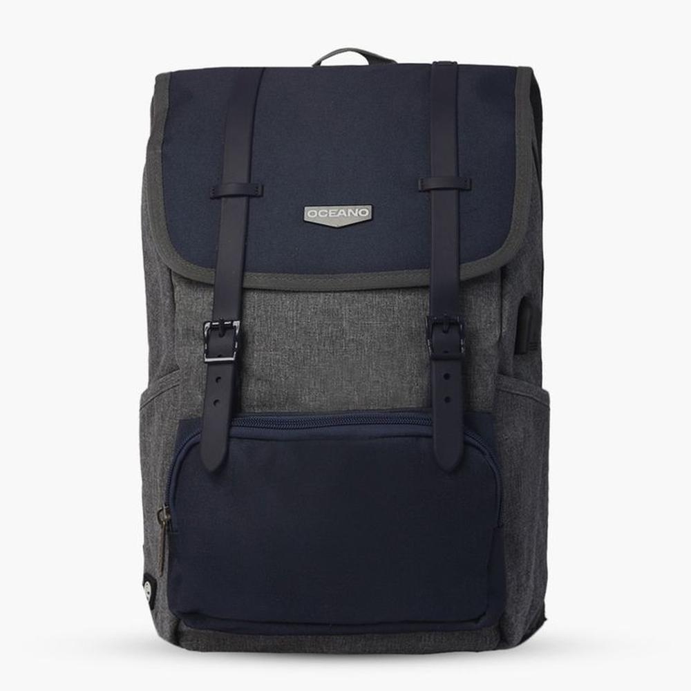 Mochila Oceano Steel Plomo Azul